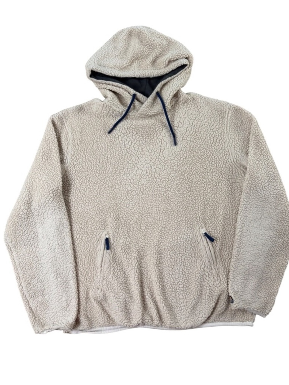Chubbies The Snow Day Hile Pile Sherpa Hoodie Sz Men's Medium Cream Beige